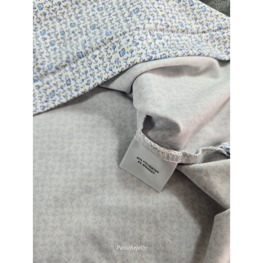 Peter Millar Light Blue Patterned Polo - Picture 8 of 9